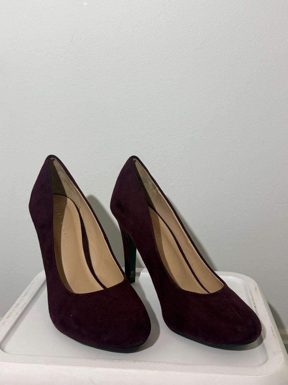 Women's Burgundy Suede High Heel Pumps